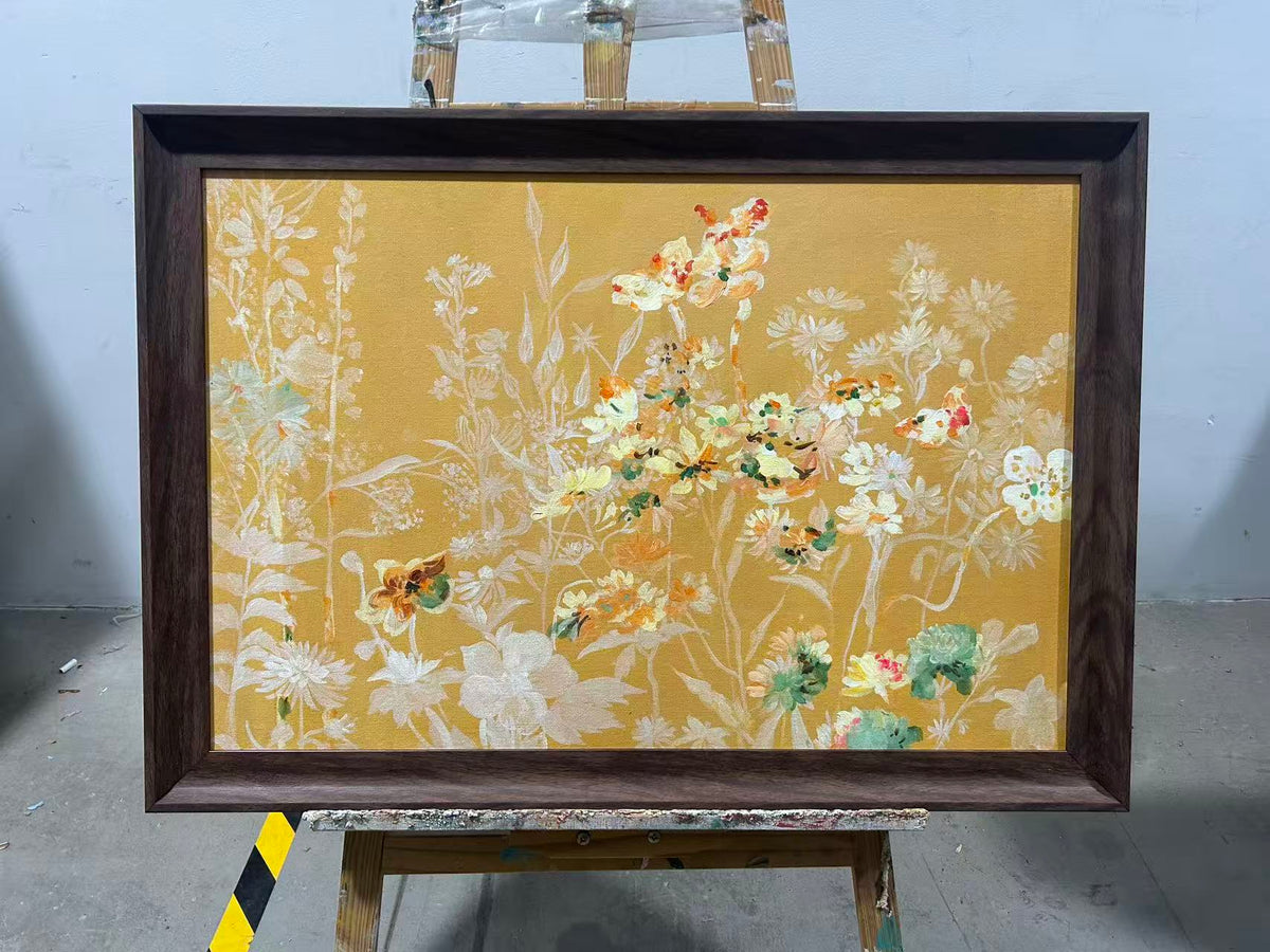 Gilded Wildflowers on Ochre