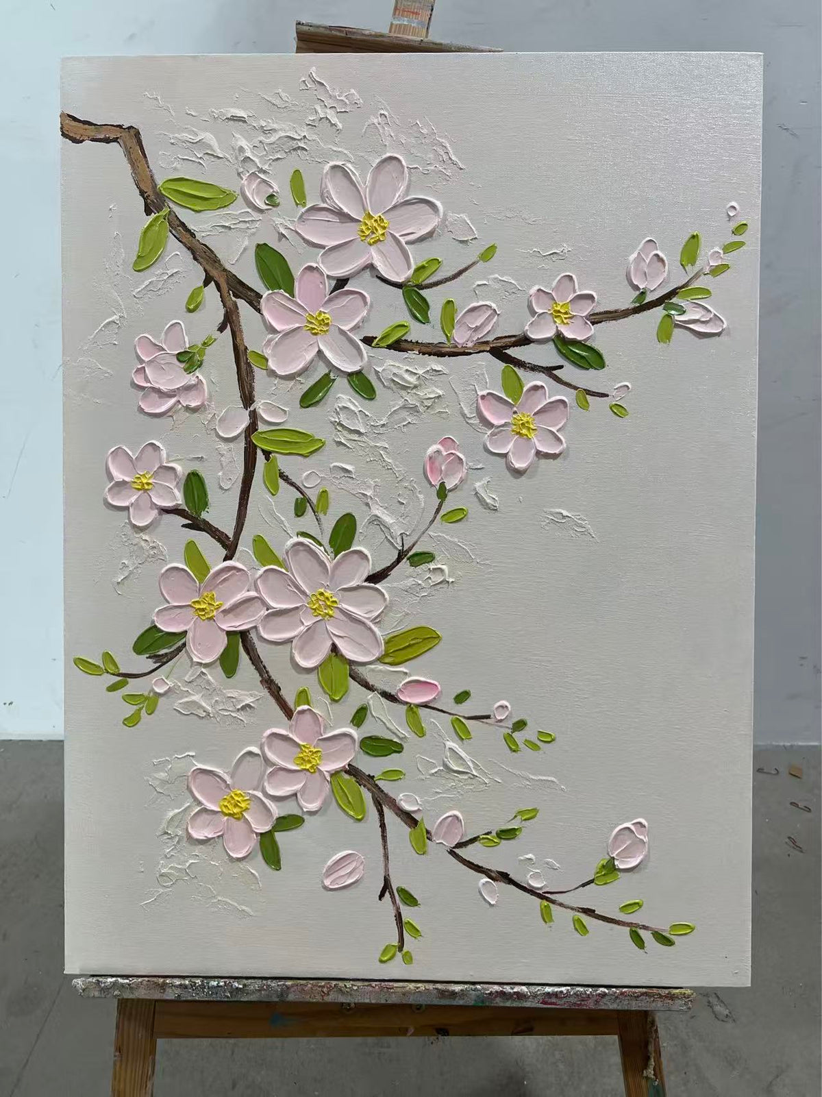 Pink Cherry Blossom in Relief