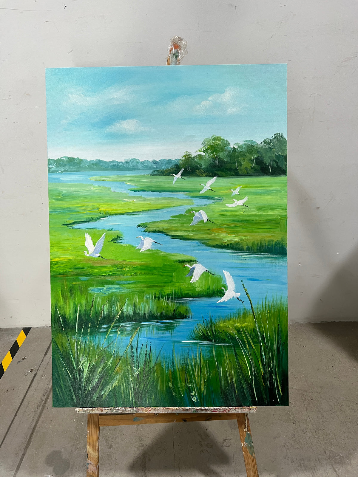 Egrets over the Marsh