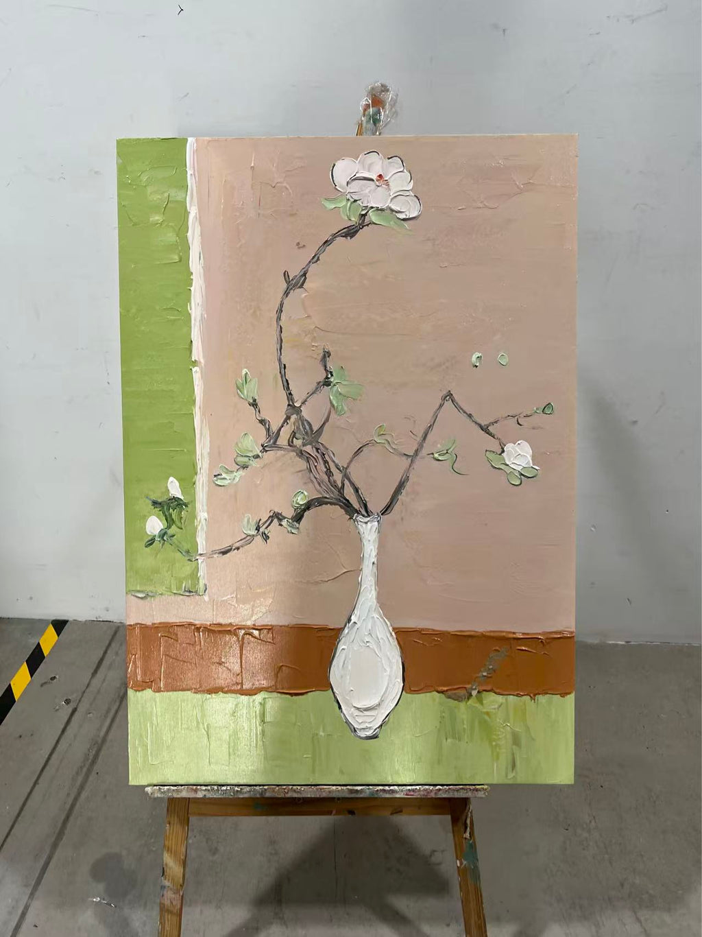 Blossom Sprig in a White Vase
