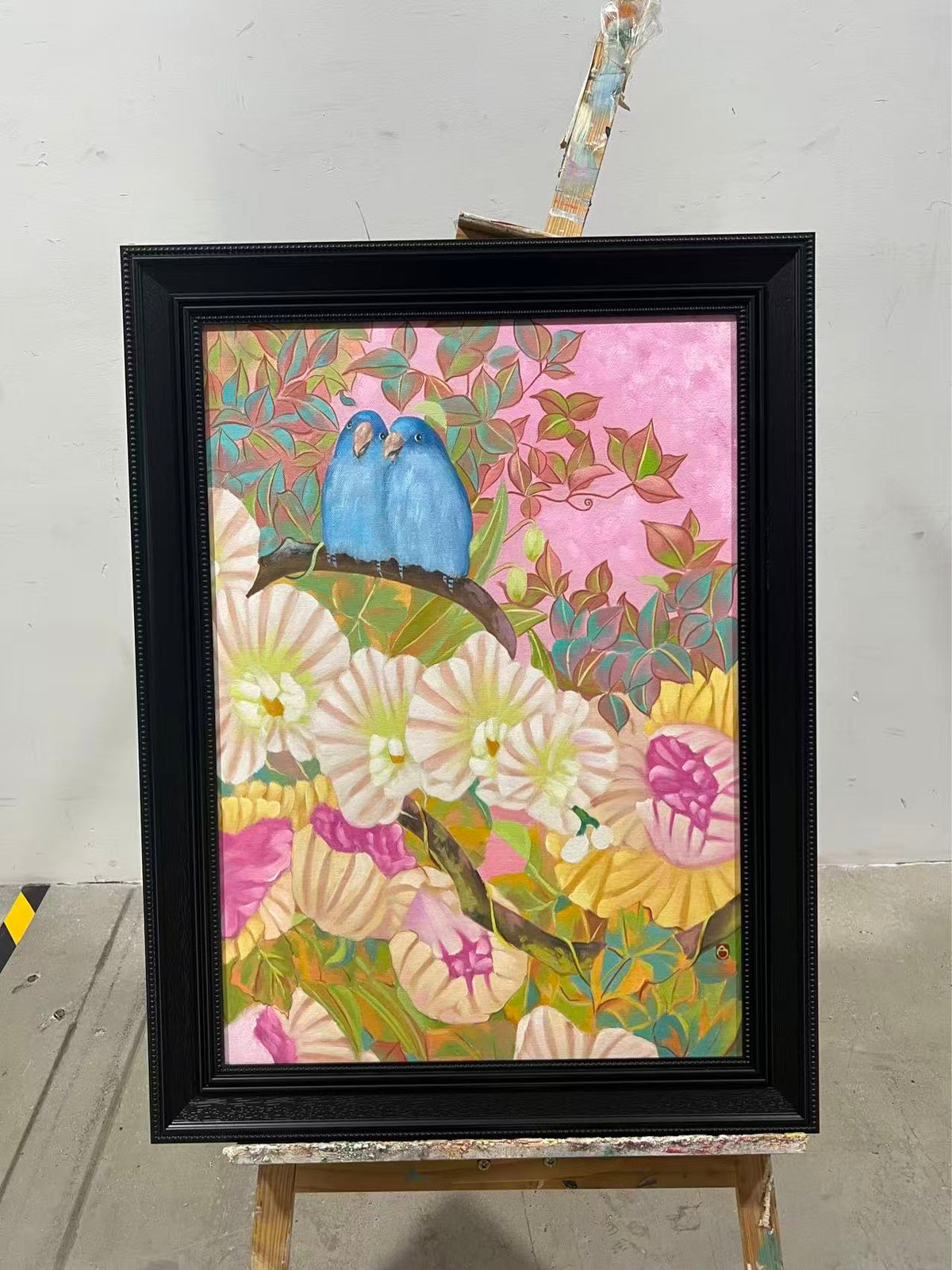 Lovebirds among the Blossoms