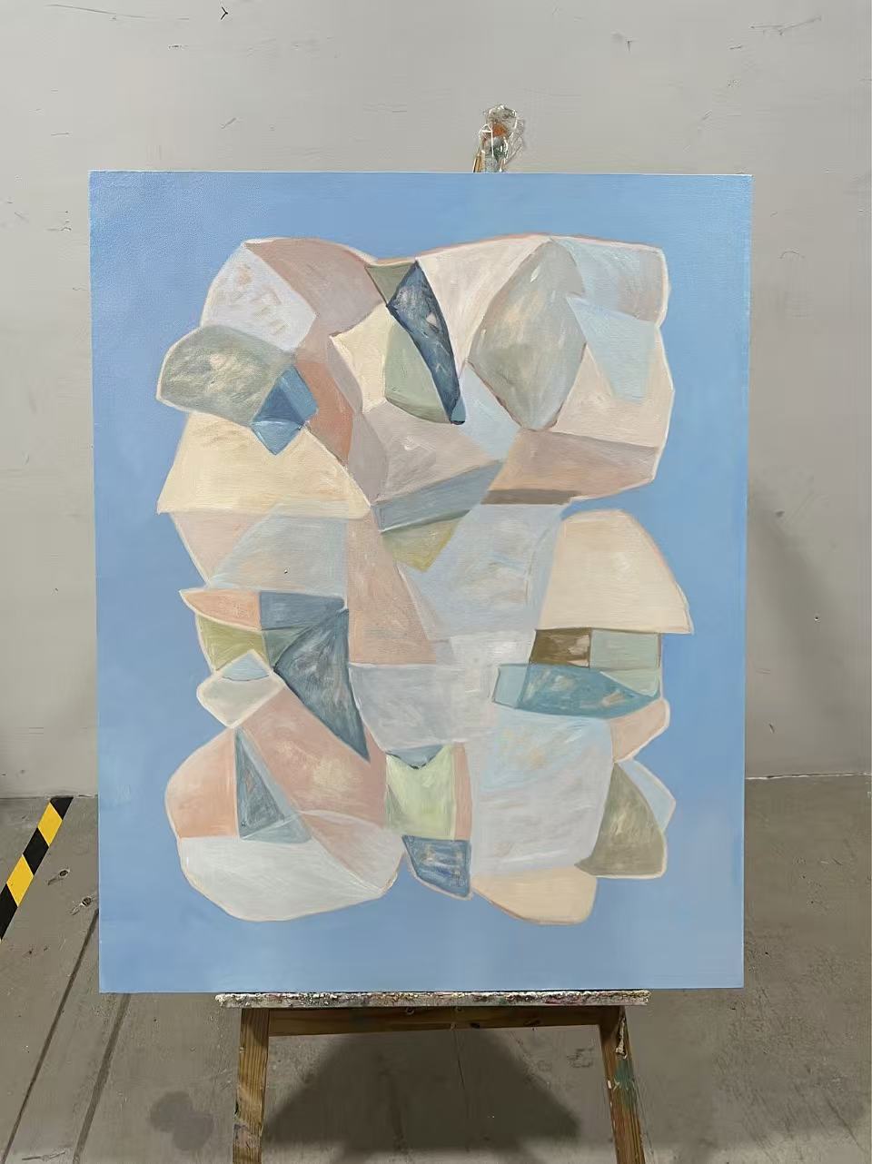Pastel Fragments on Blue