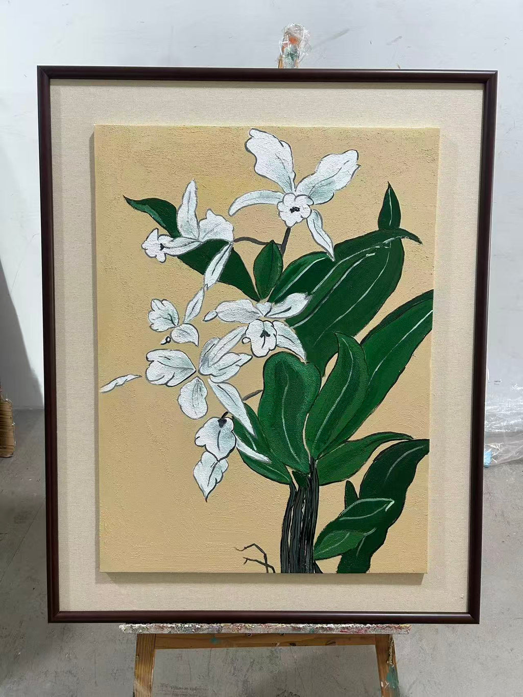 White Orchids on Gold