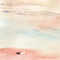 A soft abstract wash of rose, cream and pale blue.
