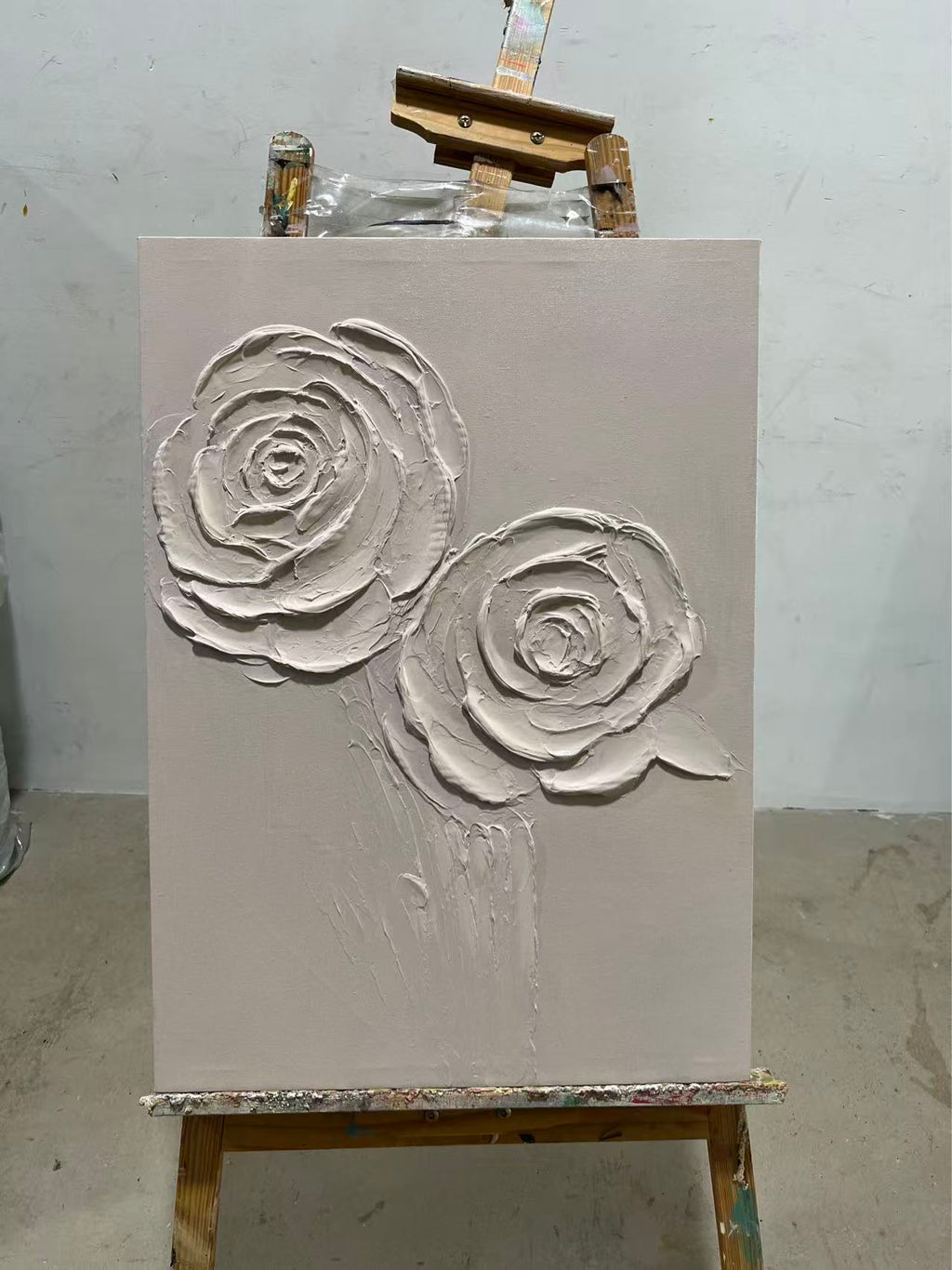 Sculpted White Roses