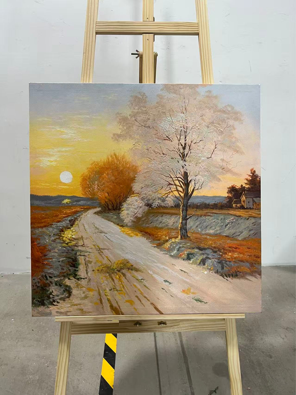 Winter Road at Sunset