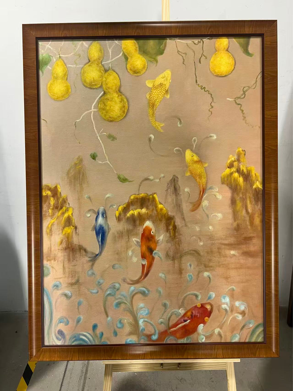 Koi and Golden Gourds