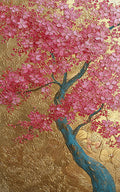 Pale pink roses tumbling across a soft grey ground, built up in sculpted impasto