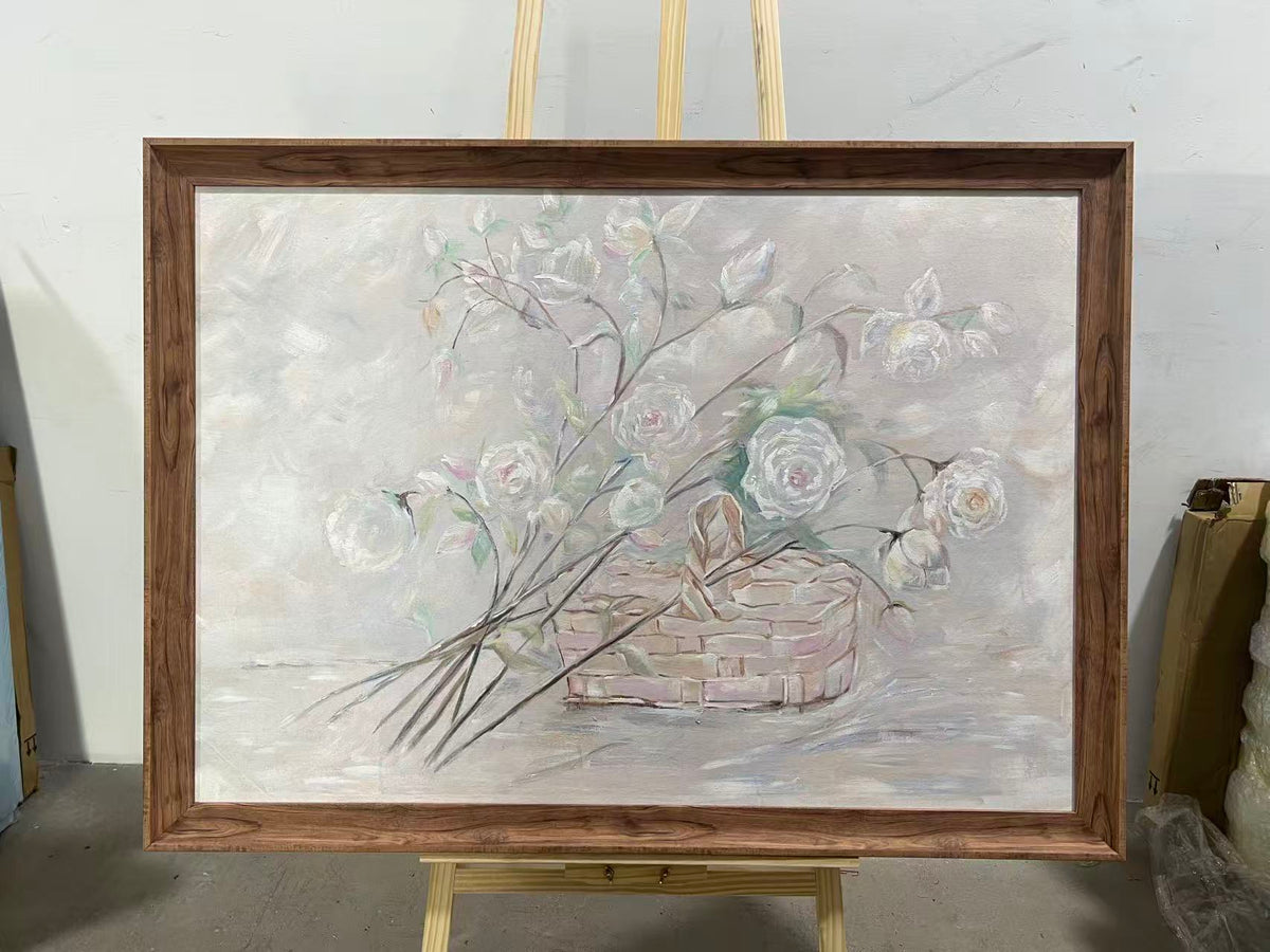White Roses in a Basket
