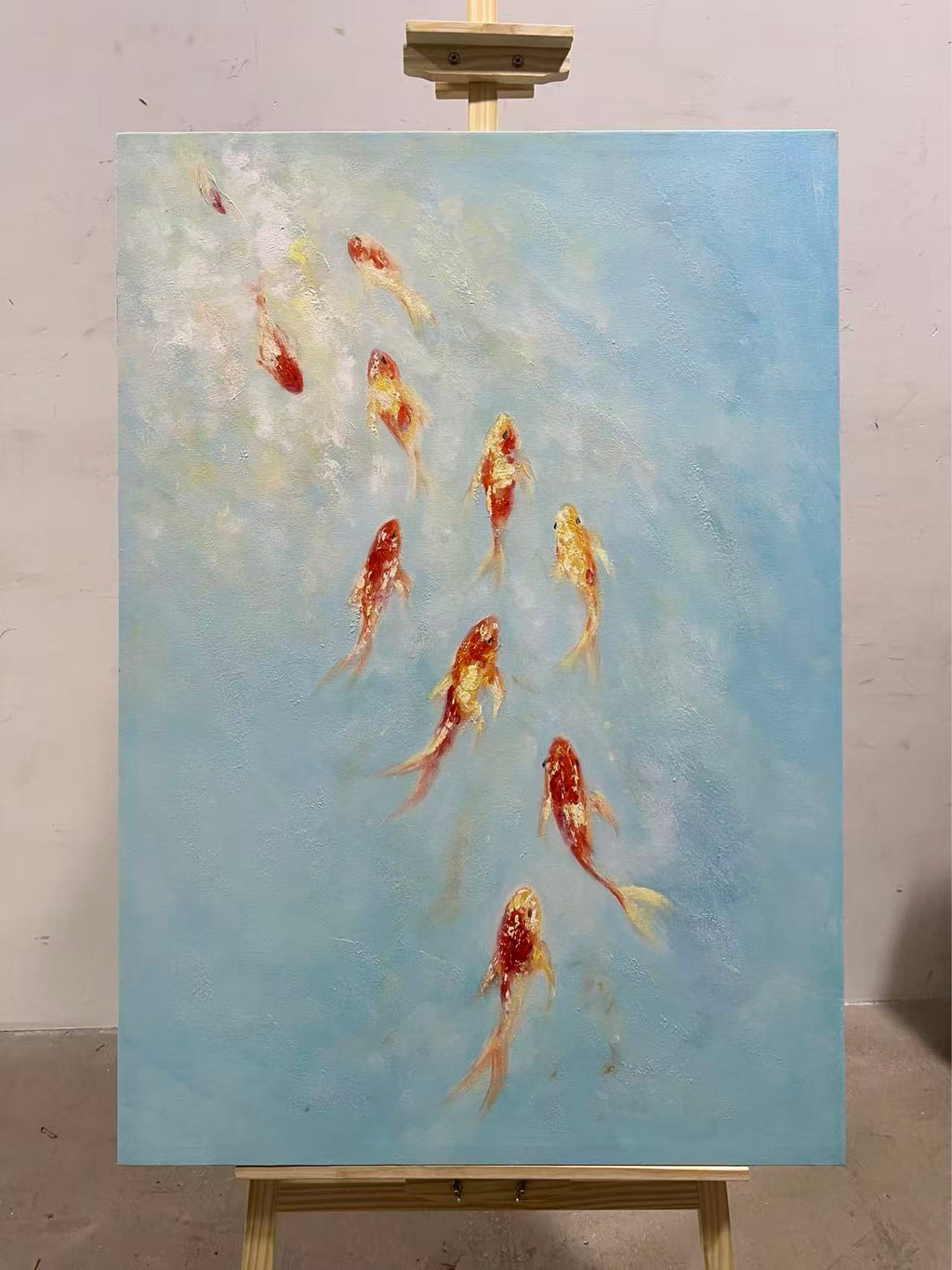 Goldfish in Pale Blue