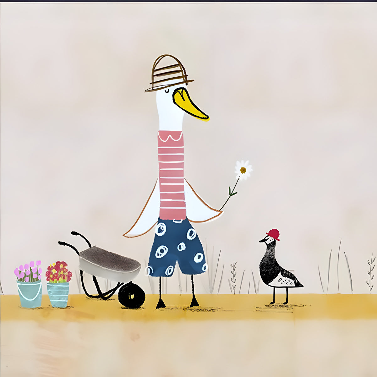 Garden Duck and Friend